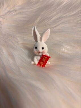 Chinese New YearWhite Bunny Decorative Mini Figure